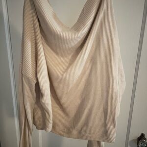 Elegant Cream Cowl Neck Women's Sweater